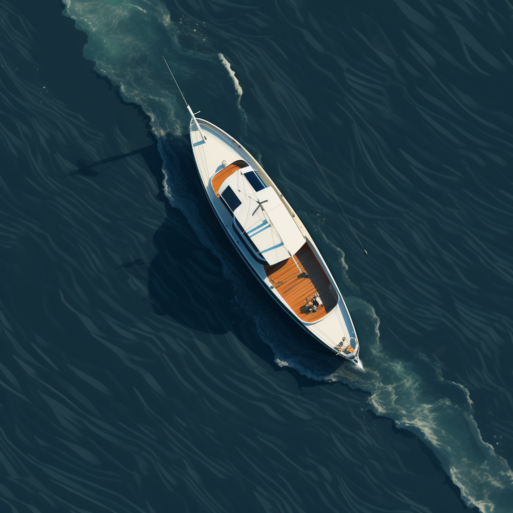 Boat on the Sea From Above