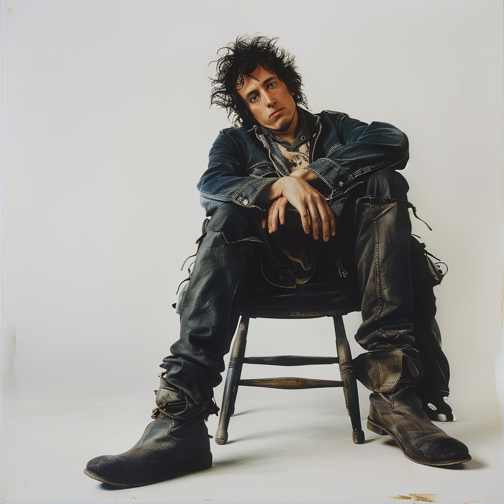 Bob Dylan Sitting Portrait Photo