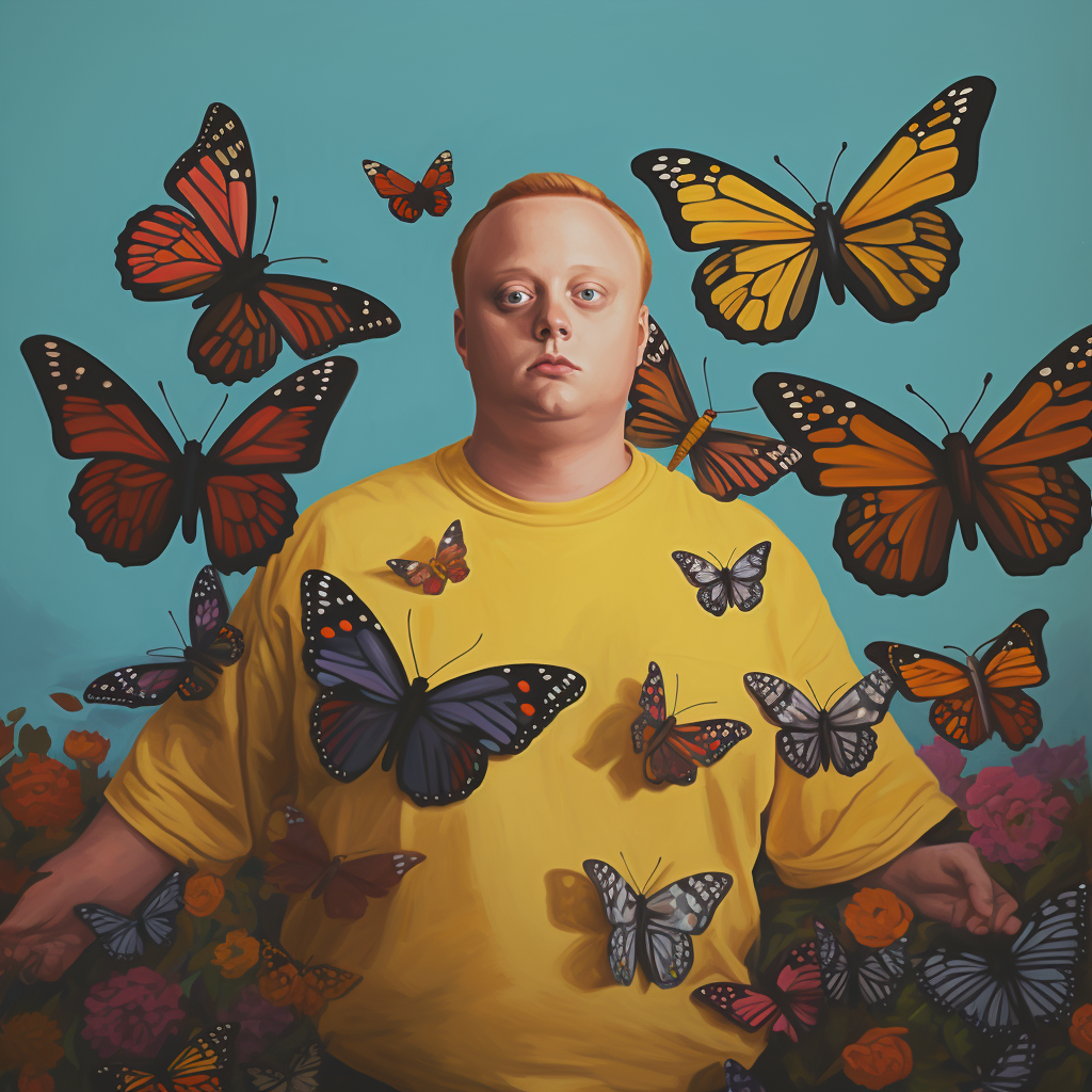 Bobby Hill transformed into a butterfly