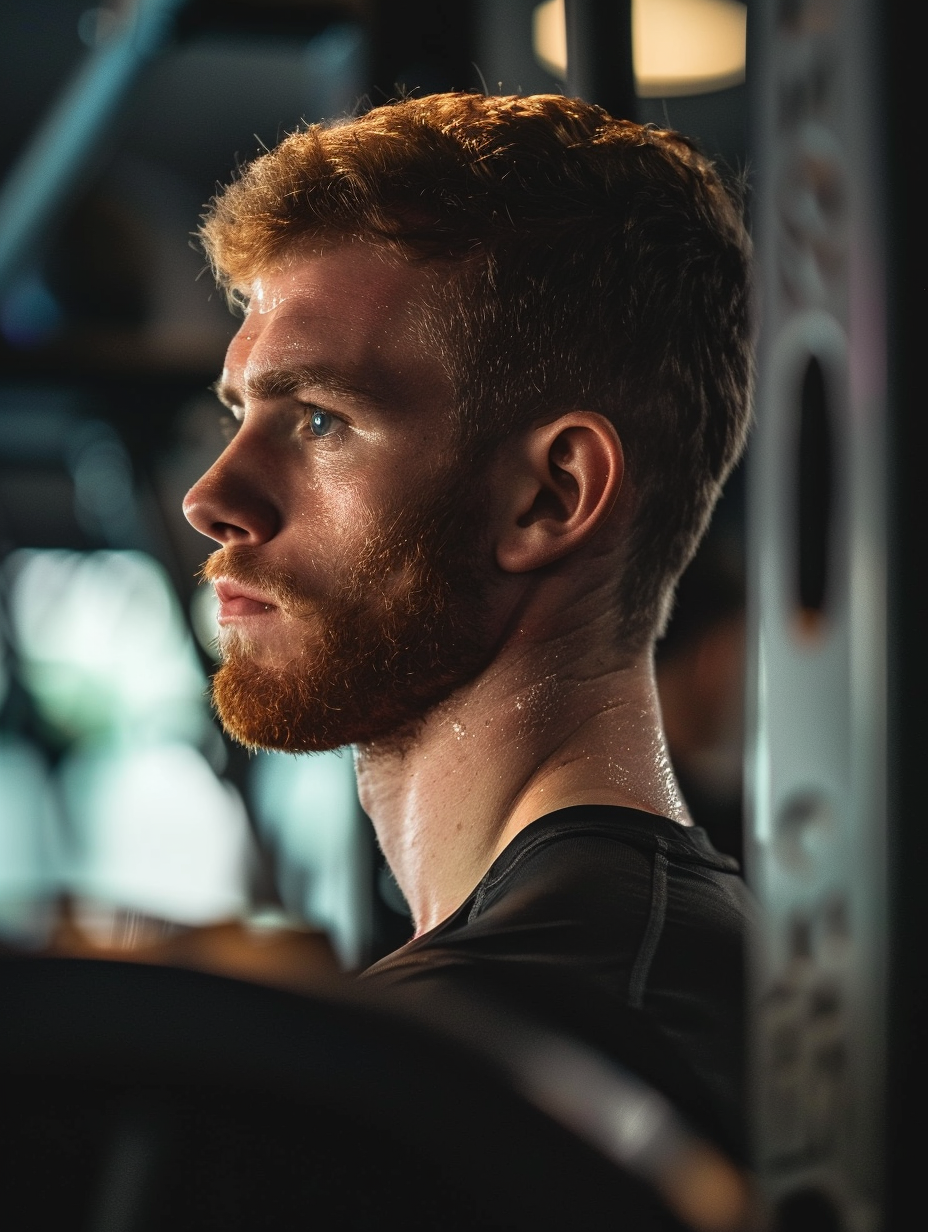 Bodybuilder lifting weights at gym