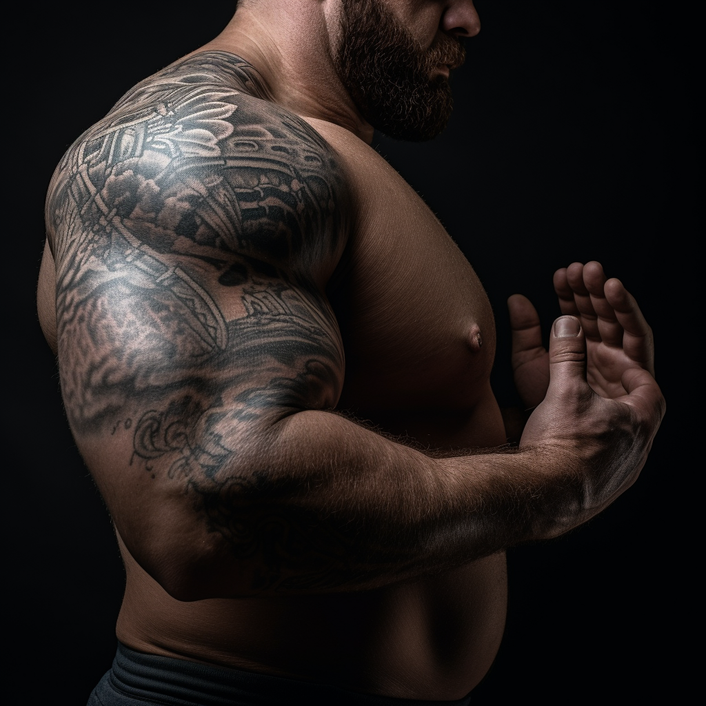 Bodybuilder Overweight Football Player Hands