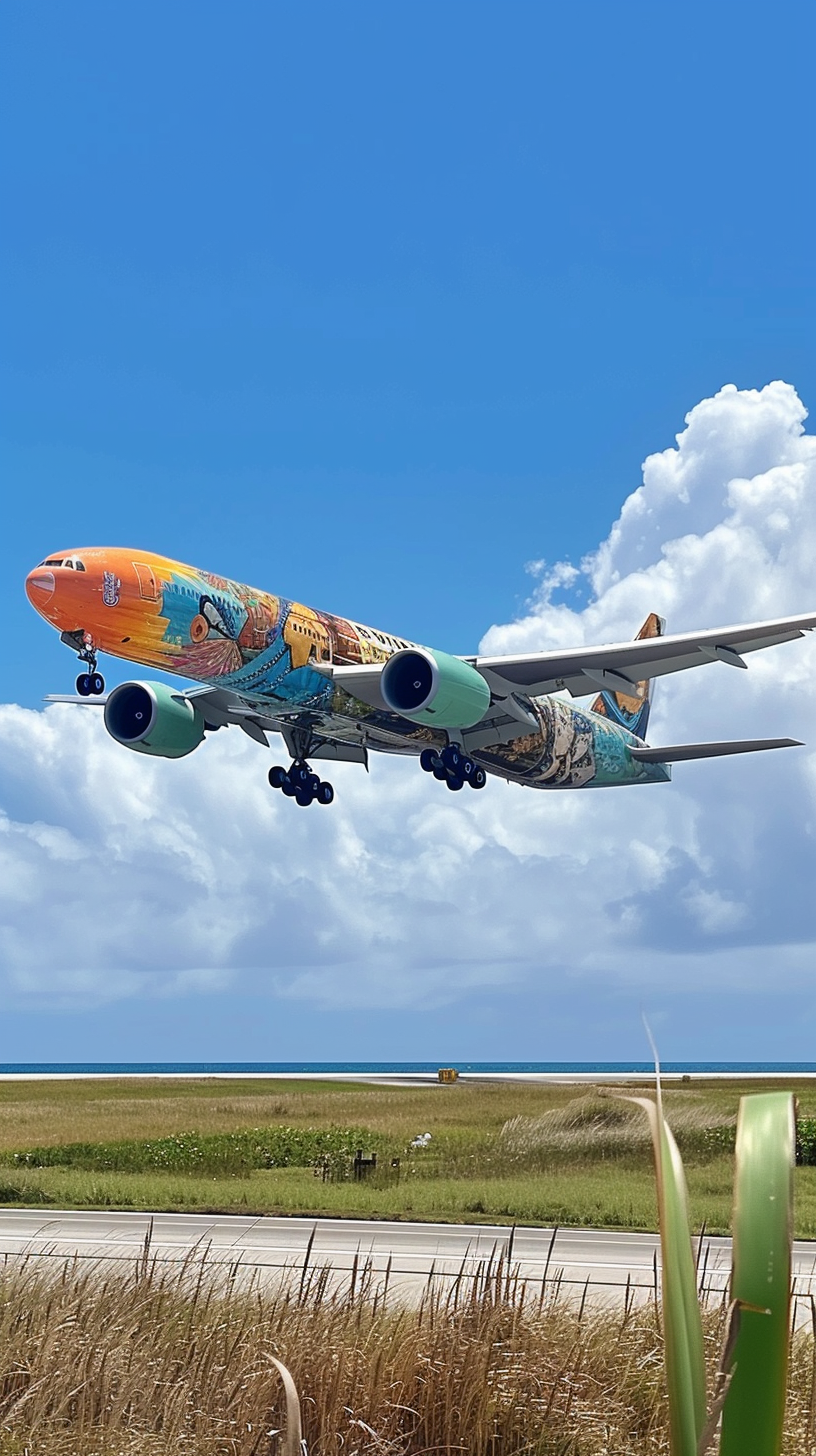 Boeing 777X in Hawaii paint landing