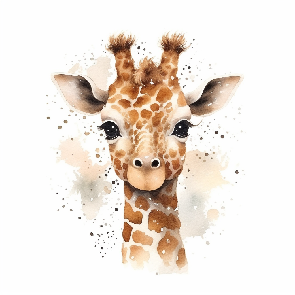 Cute boho chubby giraffe illustration