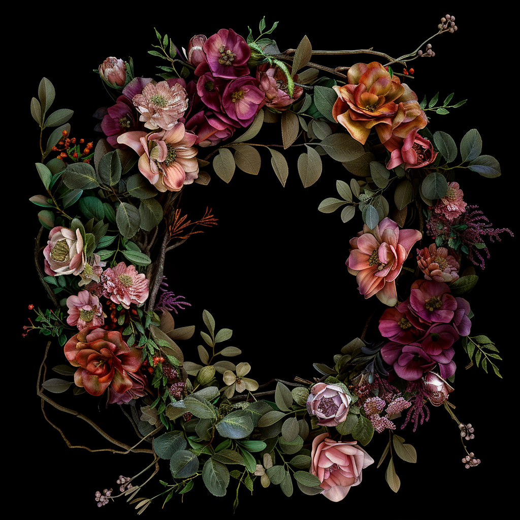 Boho Floral Wreaths Realistic 4k