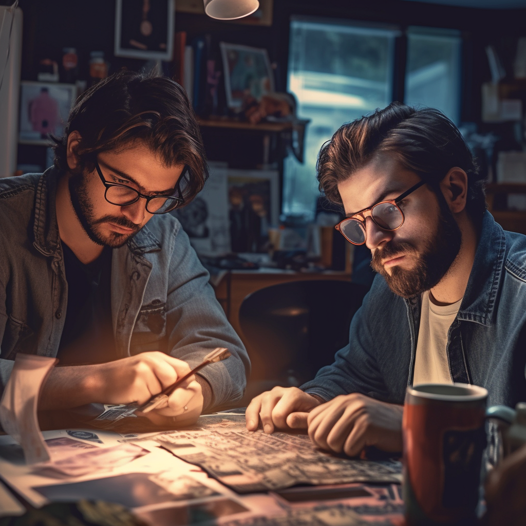 Two guys working at a computer