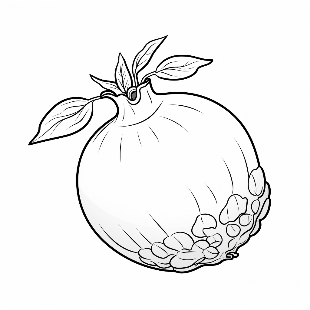 Simple Pomegranate Coloring Page