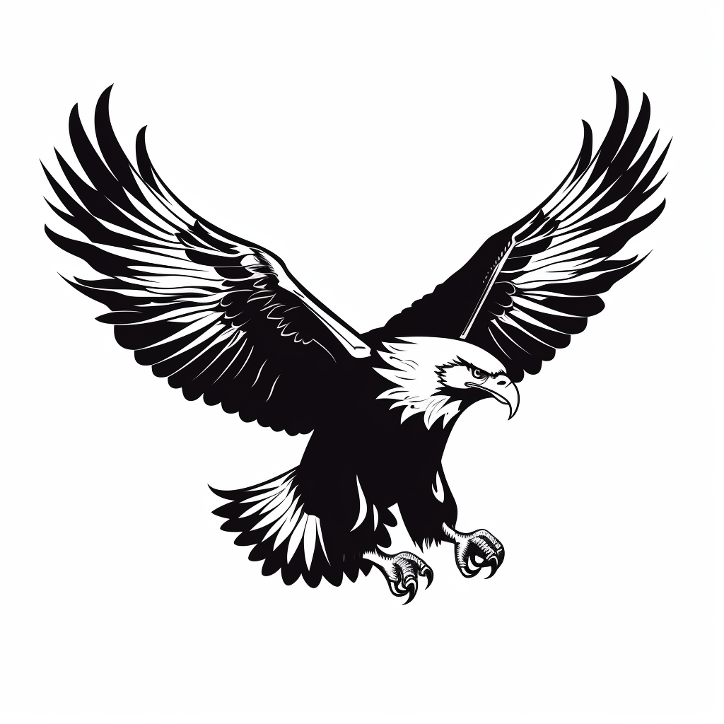 bold eagle vector illustration black white