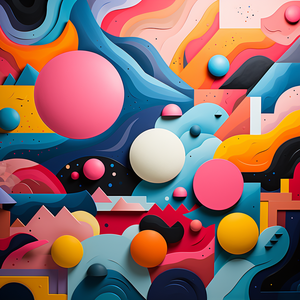 Abstract geometric shapes in bold colors