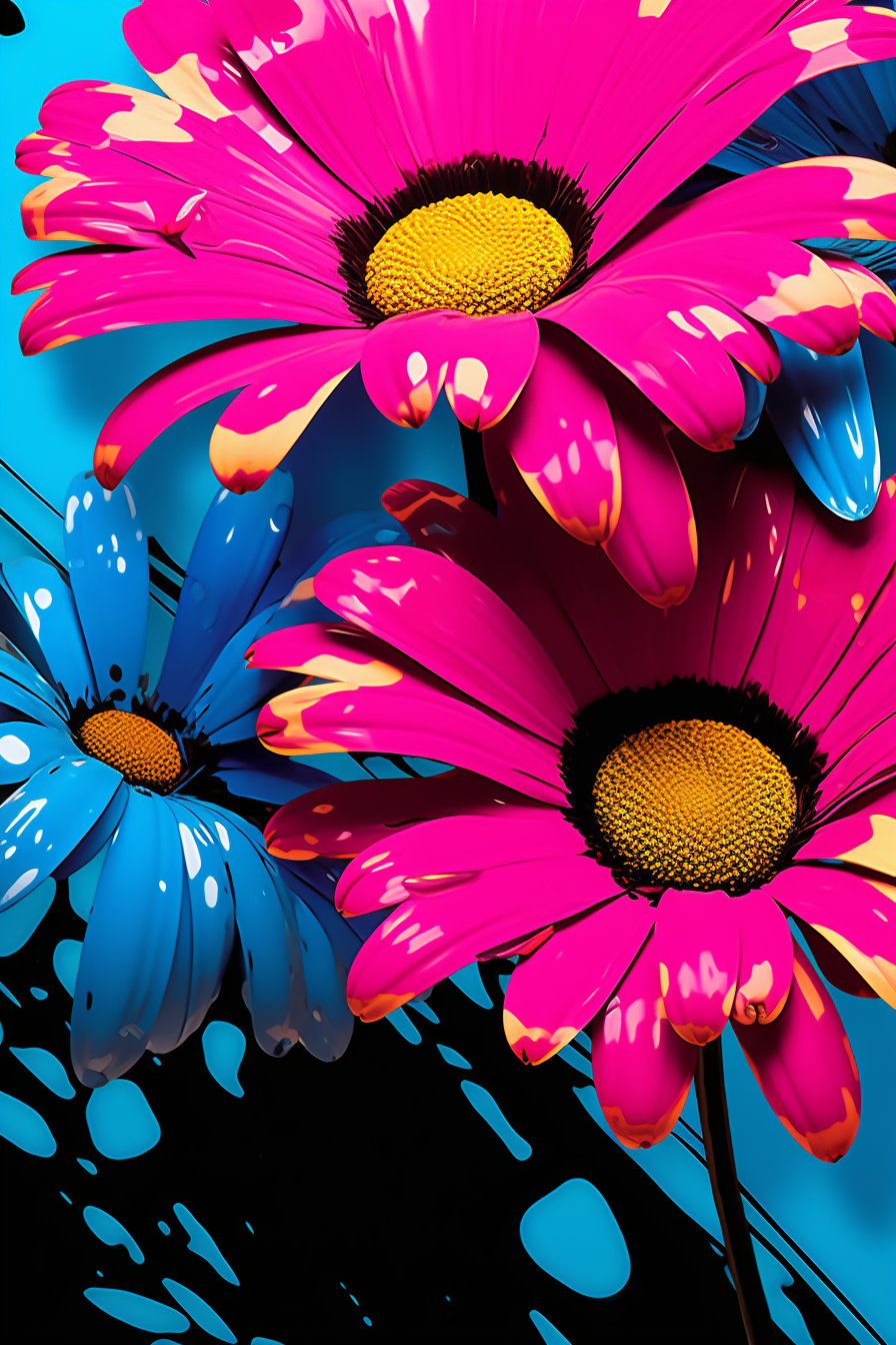 Vibrant Pop Art-inspired botanical print