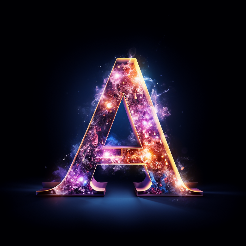 Twinkling Christmas lights around a bold letter A