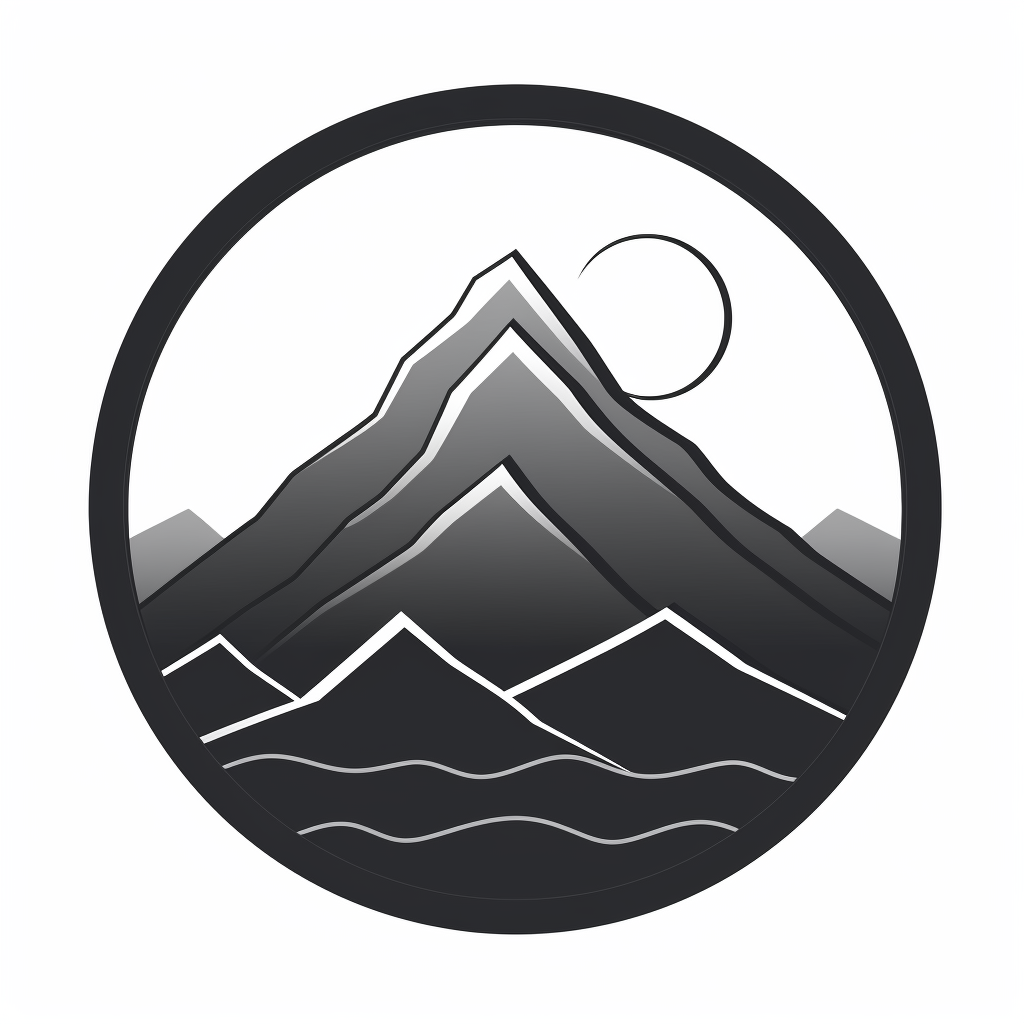 Black and White Bold Mountain Logo