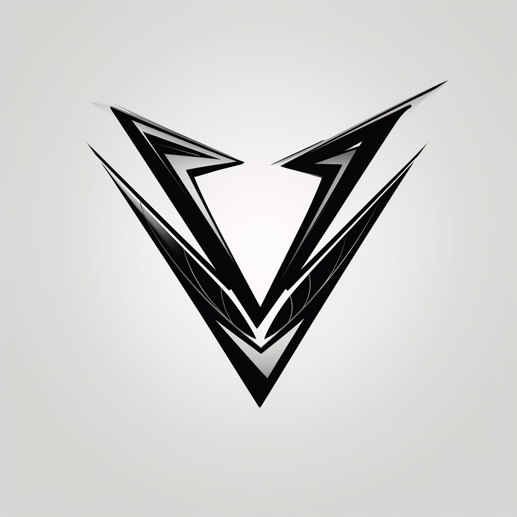 Bold V logo in black and white