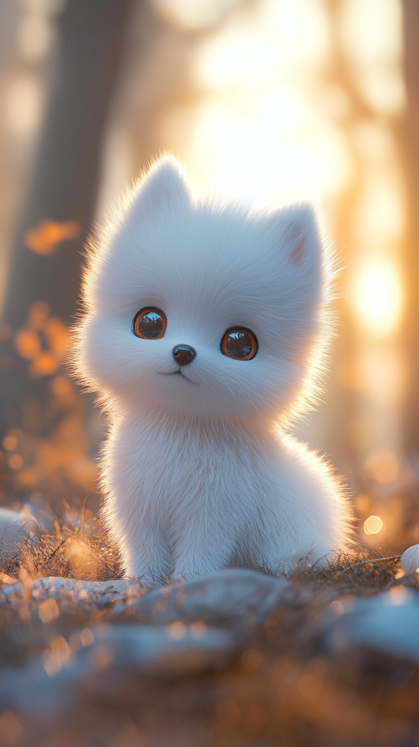 Cute Pomeranian Puppy Sitting Proudly