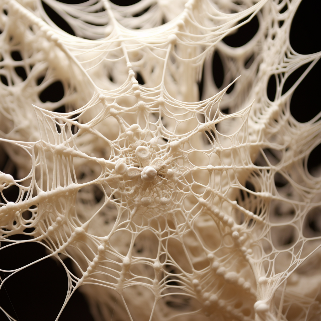 Intricate spiderweb made of bone material