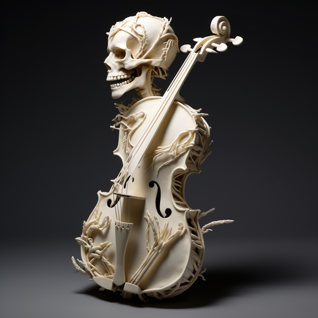 Unique bone violin creation masterpiece