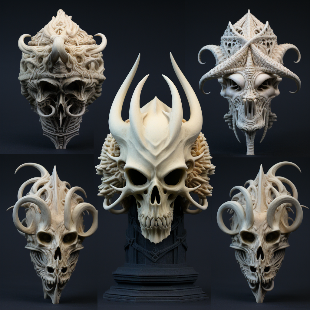 Dark fantasy ornaments made from bones