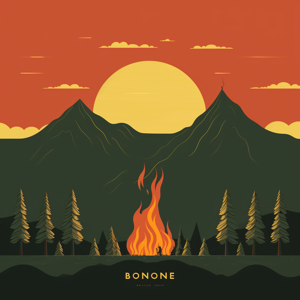 Minimalist bonfire illustration