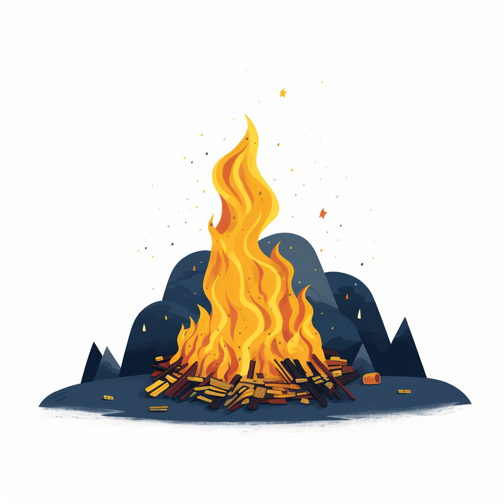 Minimalist Bonfire Illustration