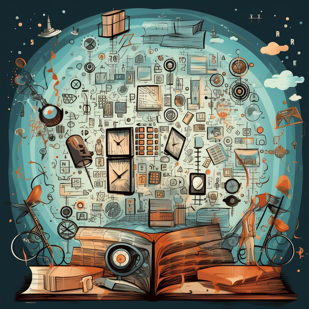 Illustration of a knowledge-filled book