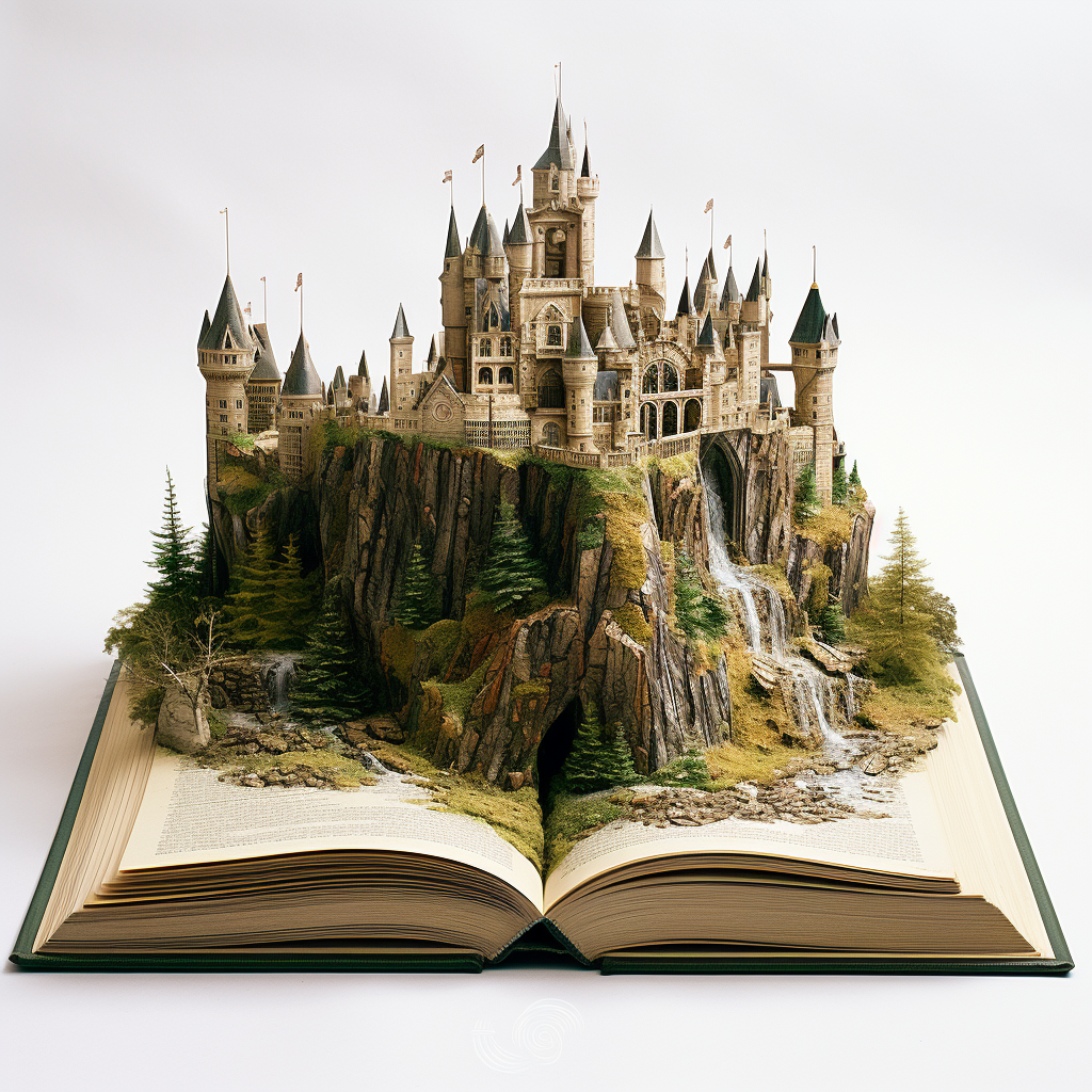 A majestic castle in an open book