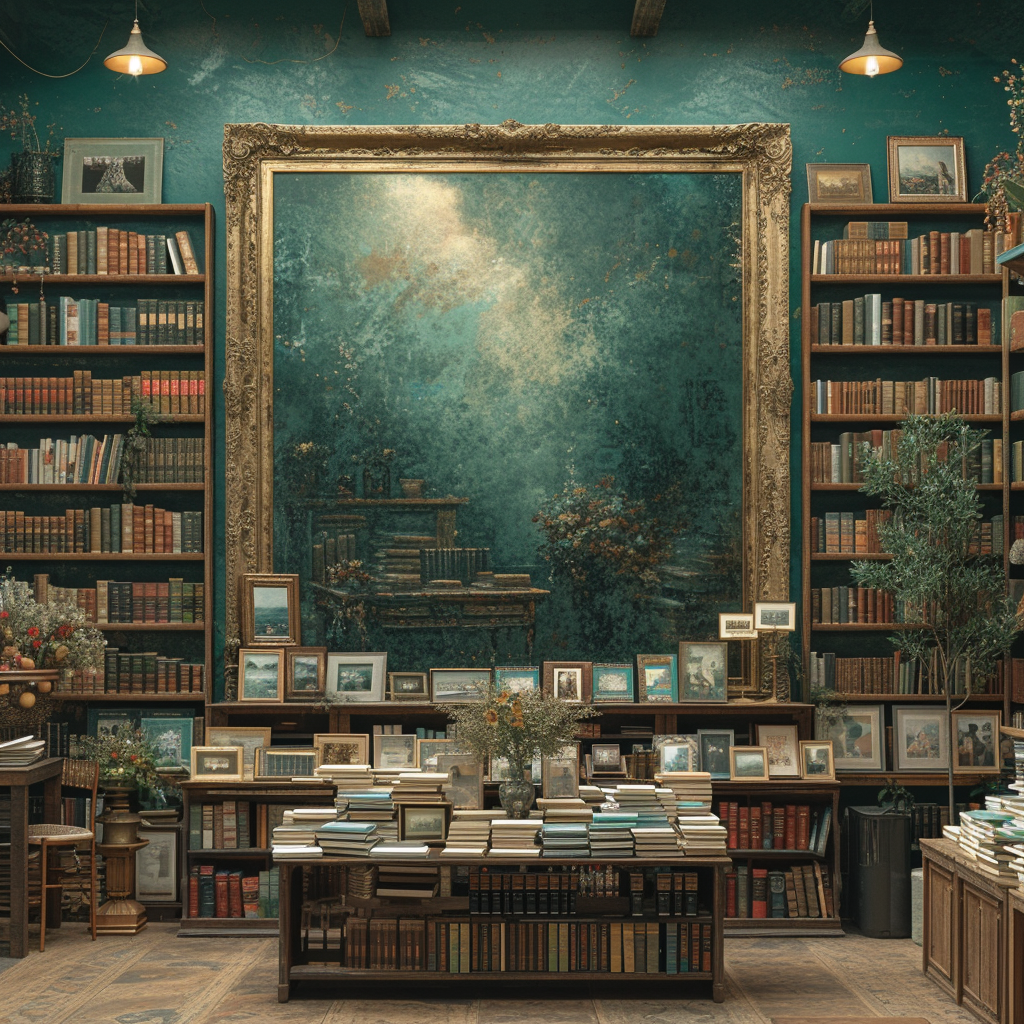 Bookstore Picture Frame with Books