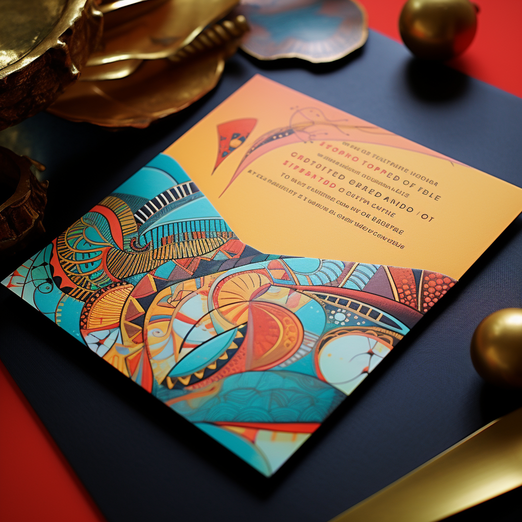 Colorful boomerang invitation design