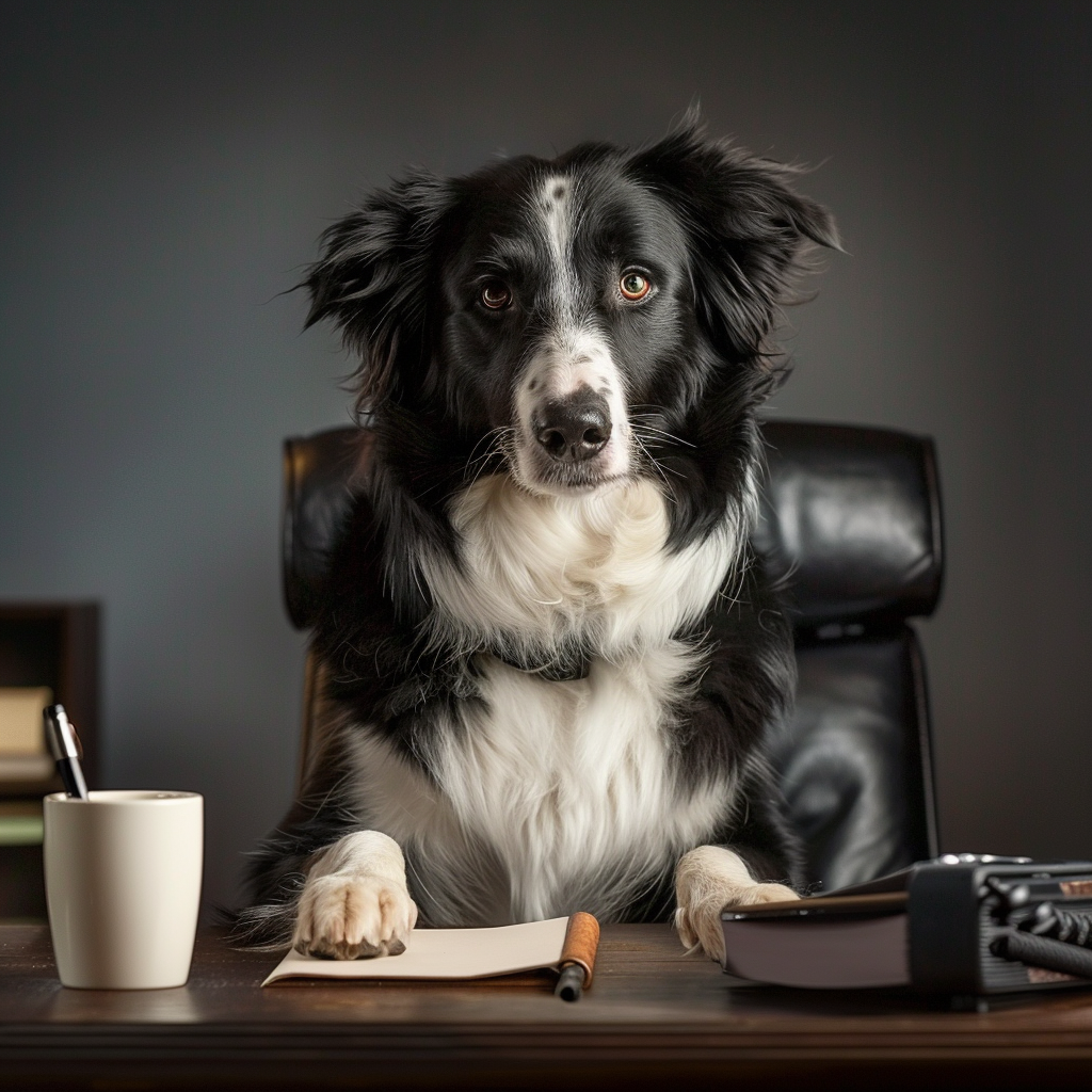 Border Collie Interview Desk