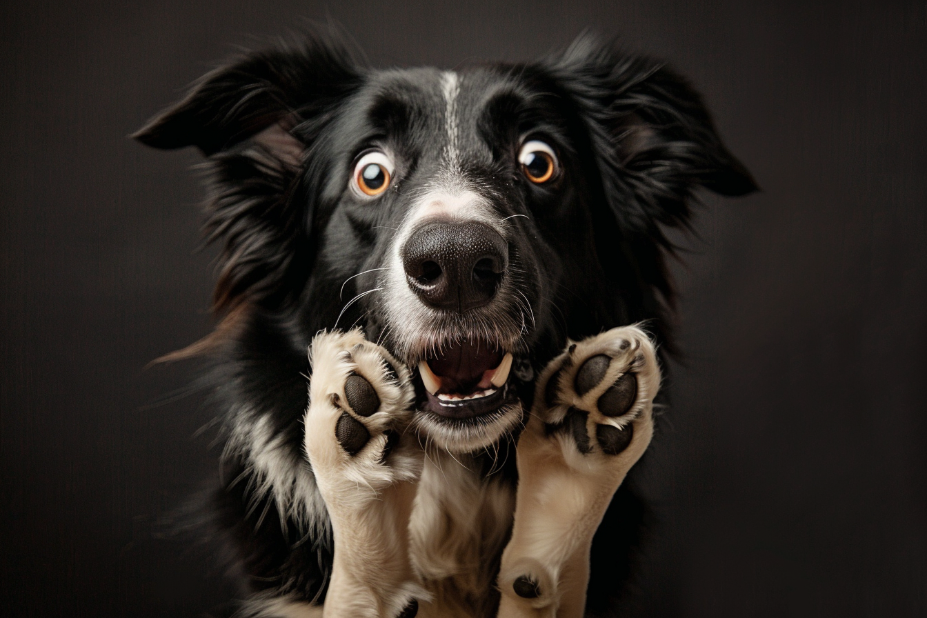 Shocked Border Collie Dog