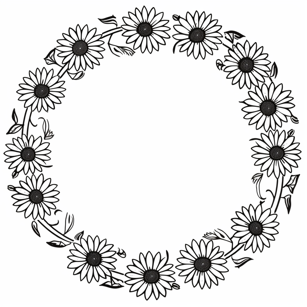 Black and white border edging frame outline cut out