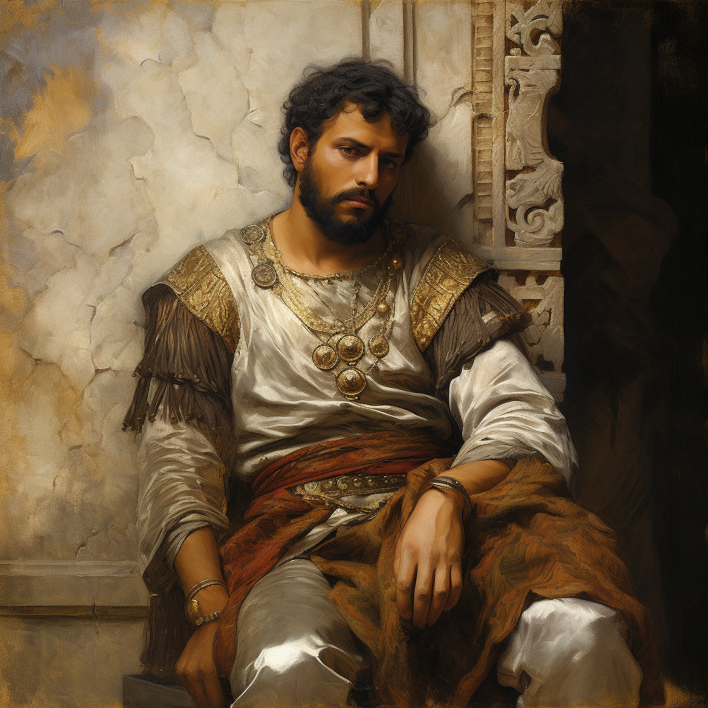 Portrait of bored Roman prince