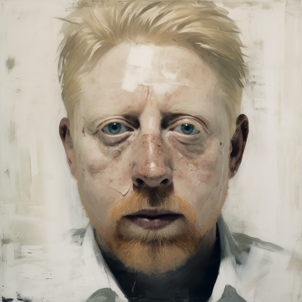 Boris Becker painting by Marlene Dumas