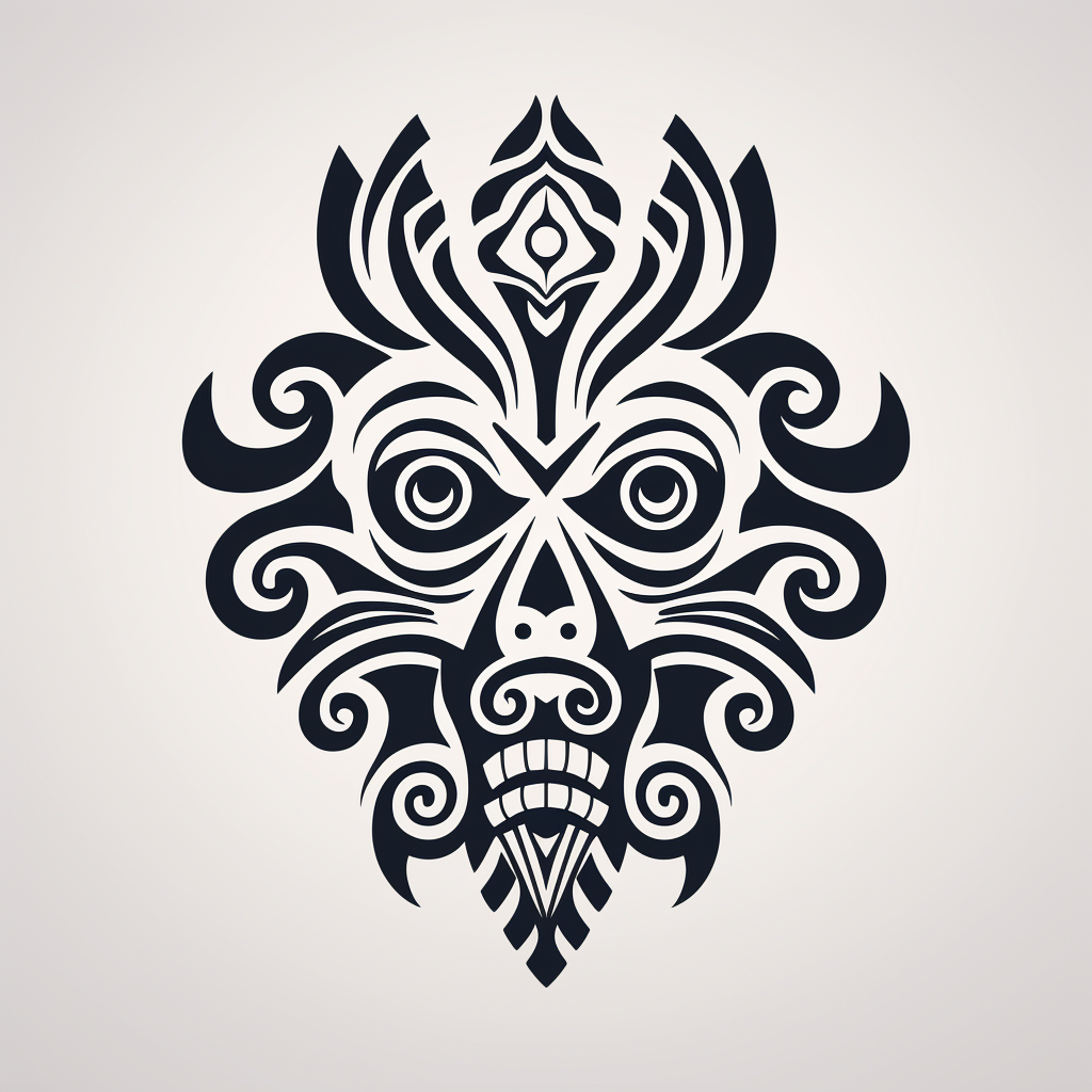 Borneo traditional tattoo design on black and white background