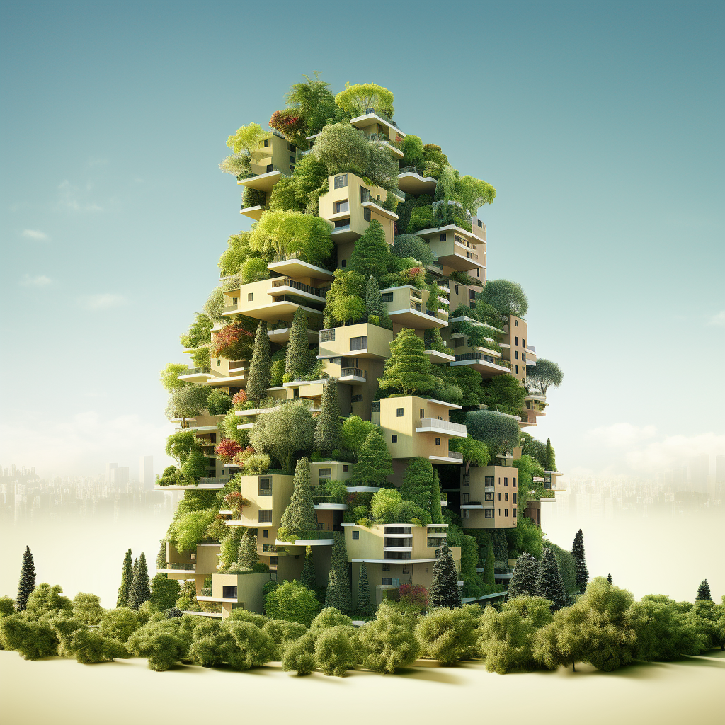 Artificial Inflatable Tree on Bosco Verticale