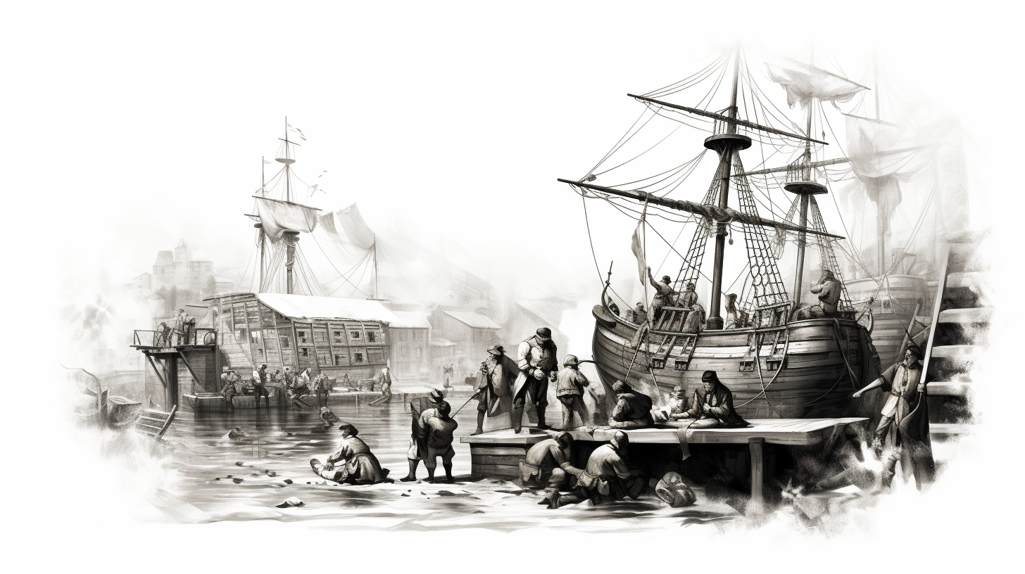 Illustration of the Boston Tea Party