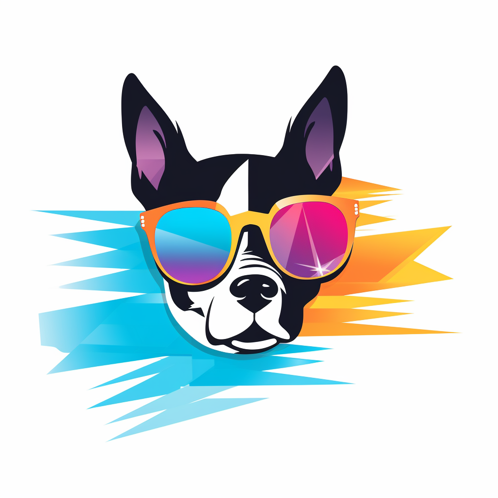 Tripping Boston Terrier Logo