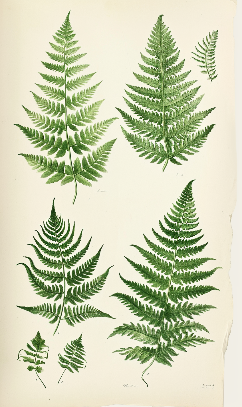 Fern Leaves Uncurling Drawing