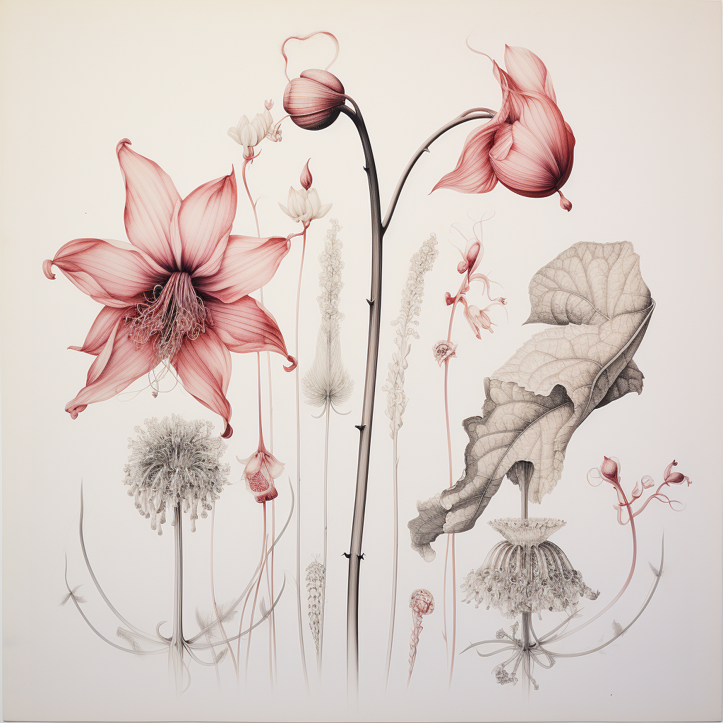 Beautiful botanical illustration of plants