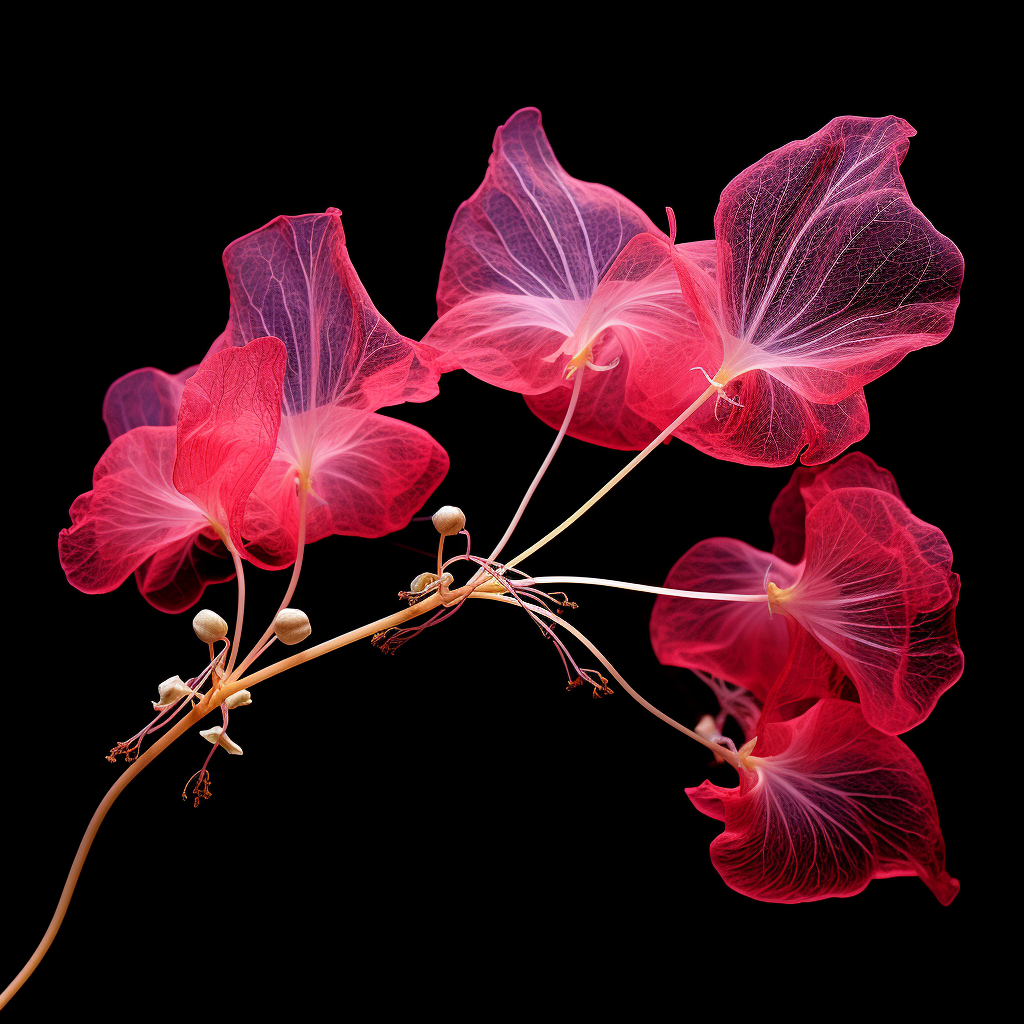 Close-up of Bougainvillea with X-Ray Effect