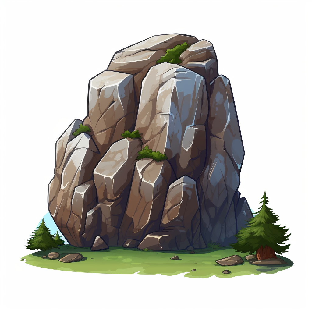 Colorful boulder pixel art illustration