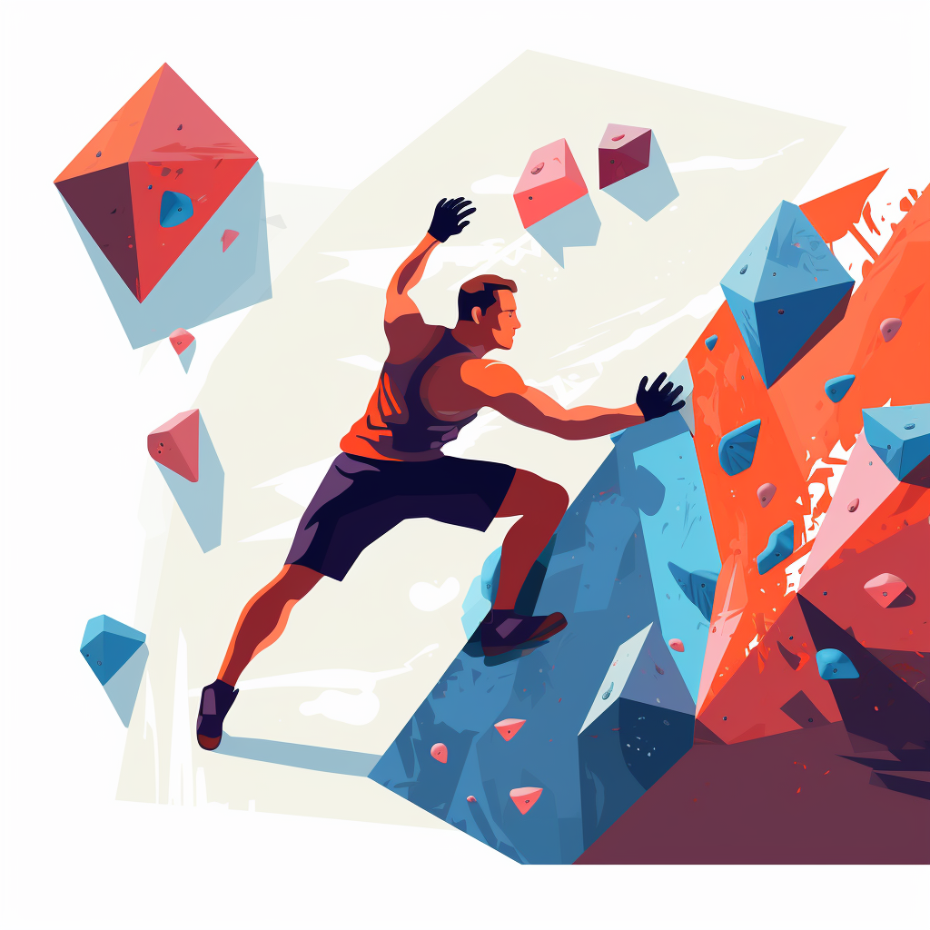 Minimalistic Bouldering Climbing Gym Illustration