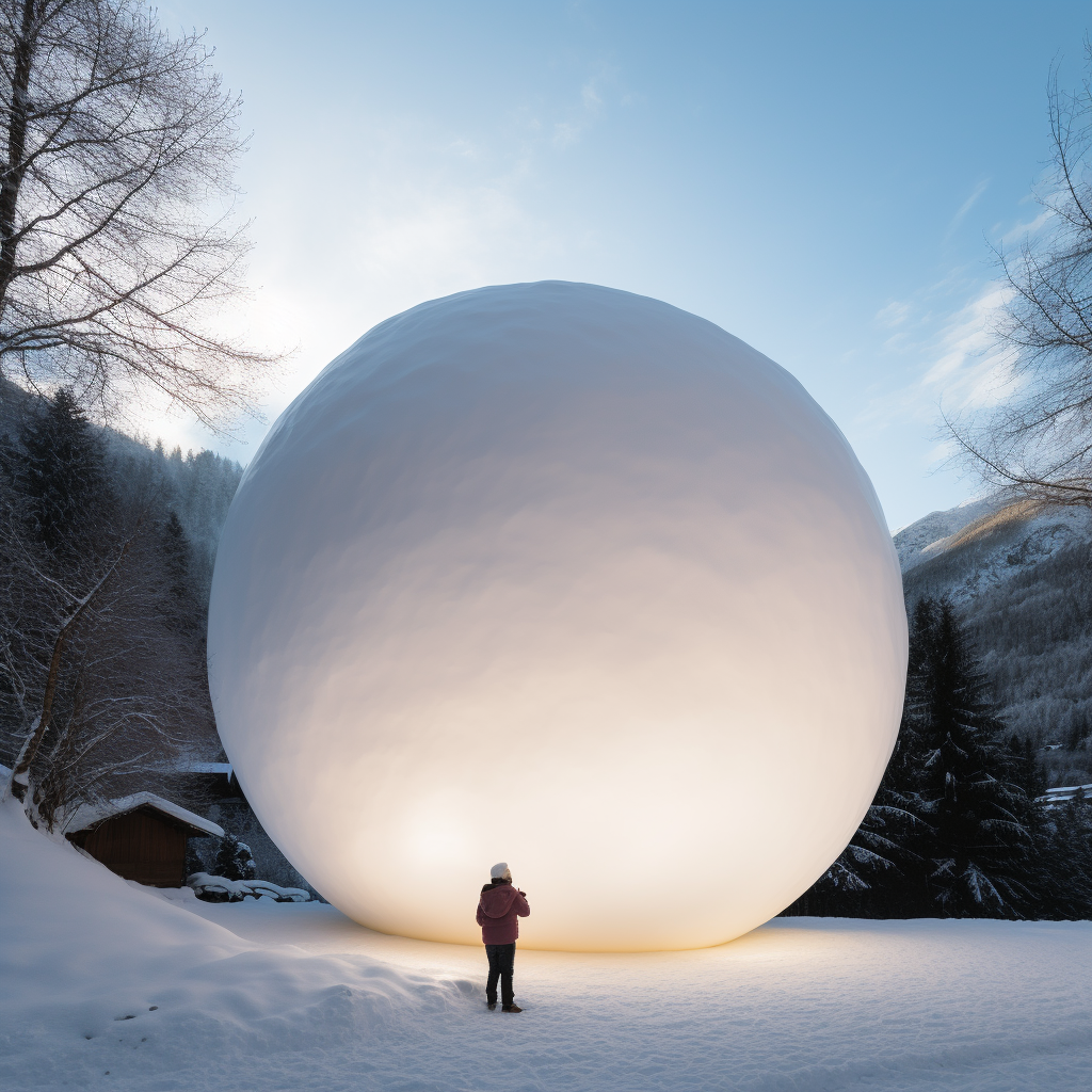 Giant snow globe