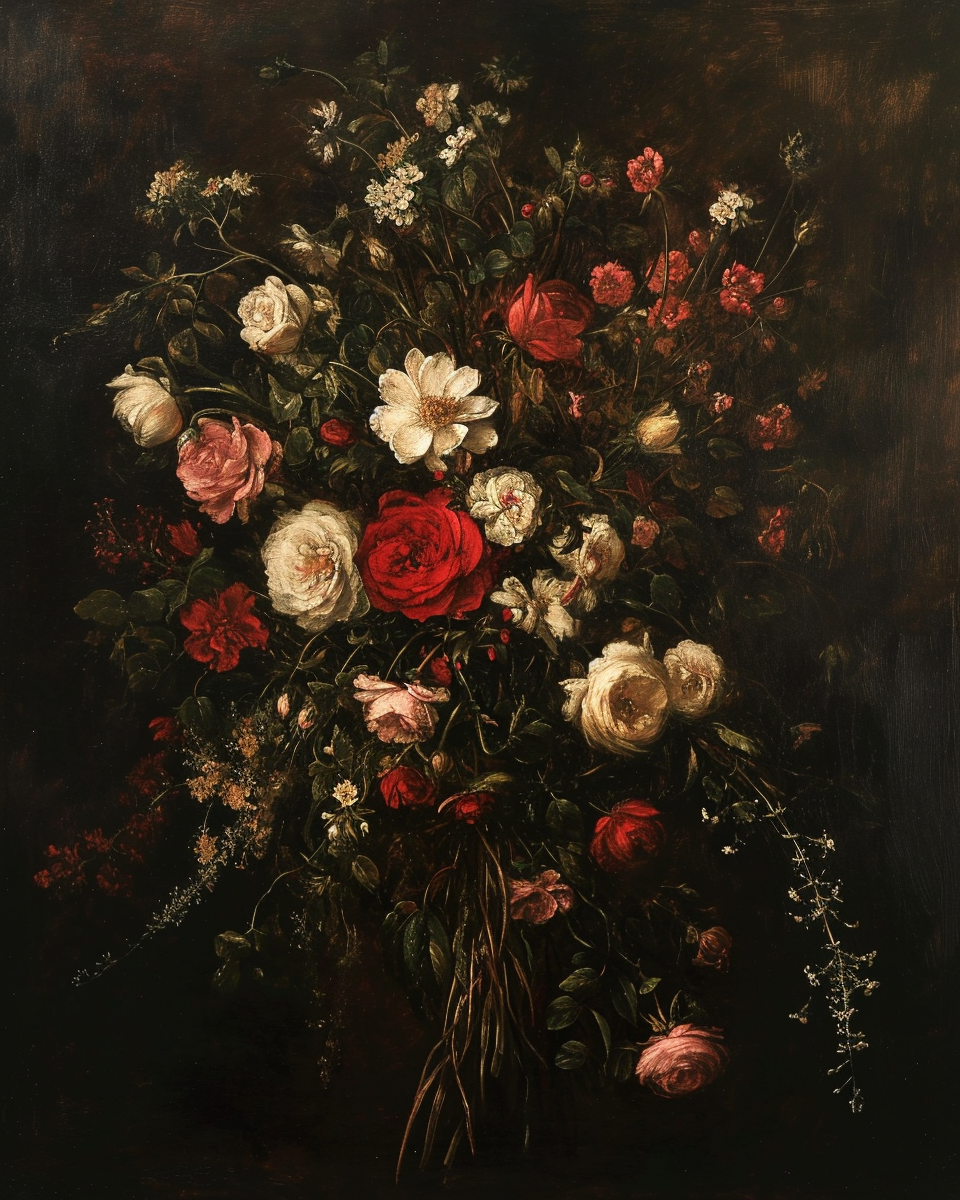 Bouquet flowers painting by Henry Fantin-Lafour