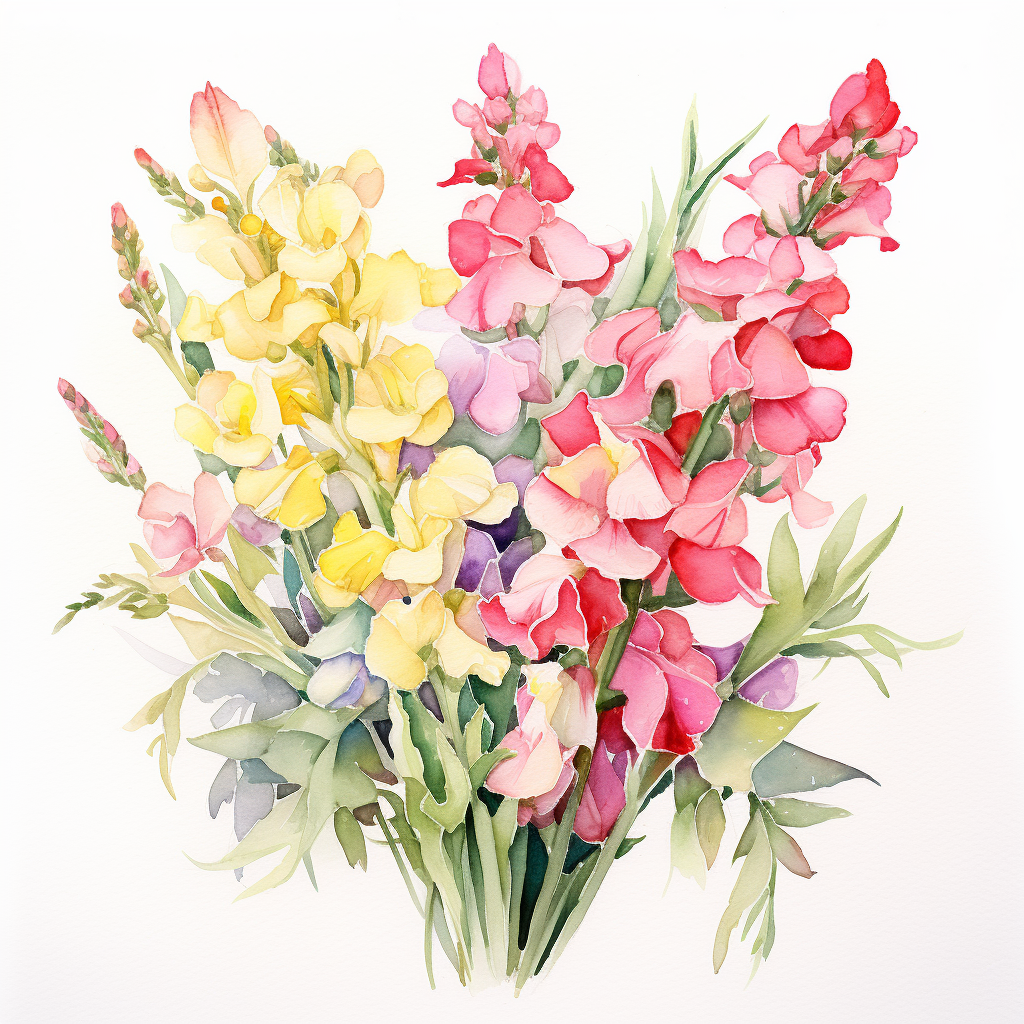 Vibrant Snapdragon Bouquet with Ribbon