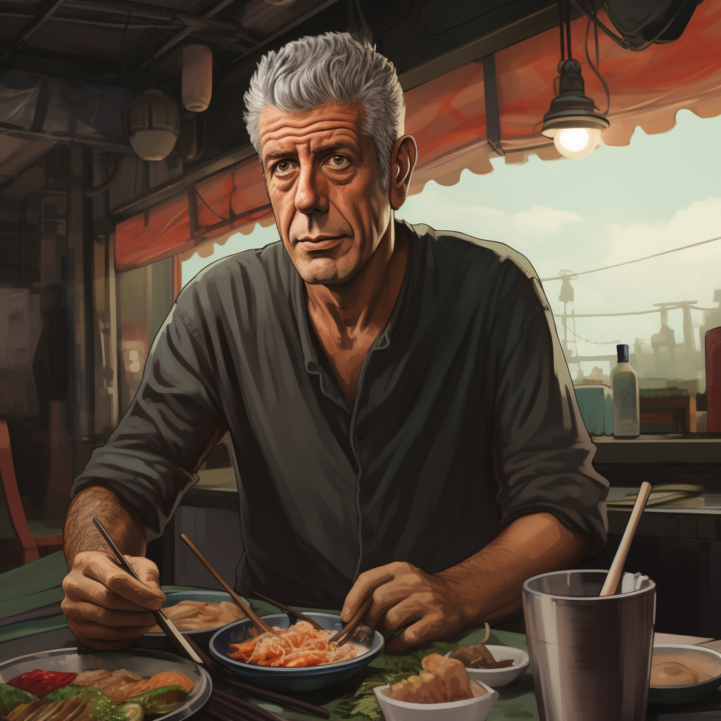 Anthony Bourdain anime Japanese style