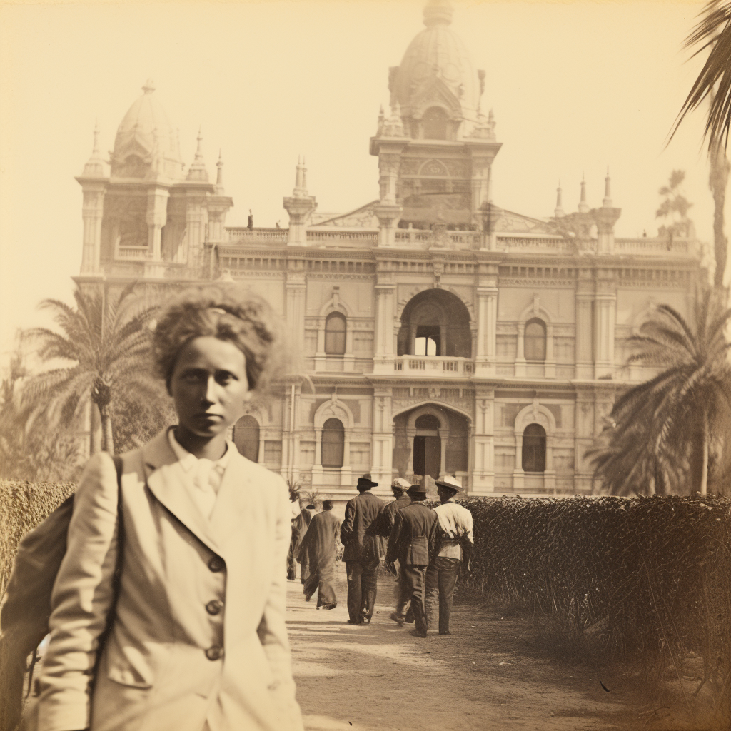 Bourgeois Woman in Front of Haile Selassie's Palace