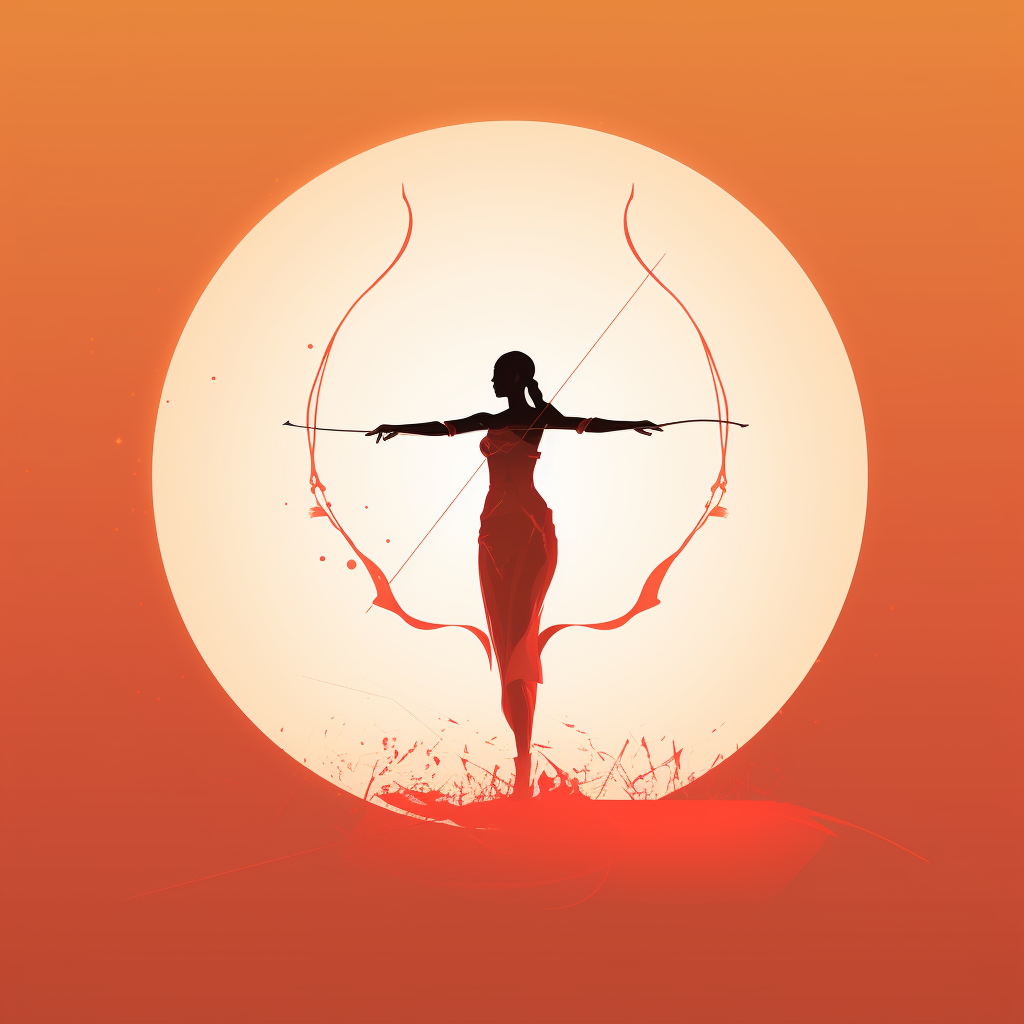 Minimalistic bow archery illustration