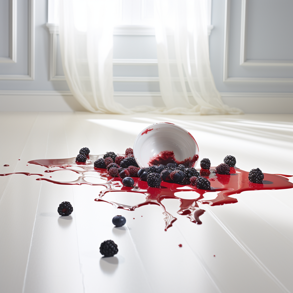 Bowl of Berries on White Carpet