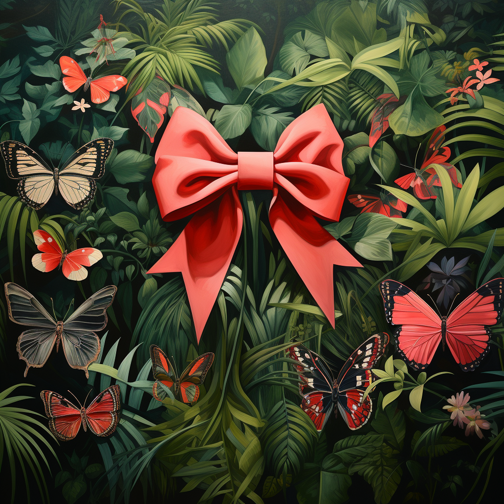 Vibrant jungle scene with bowtied theme