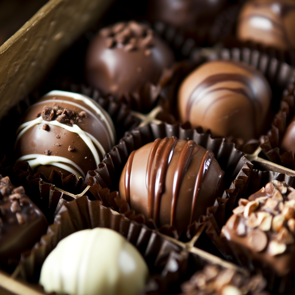 Assorted chocolates in a box