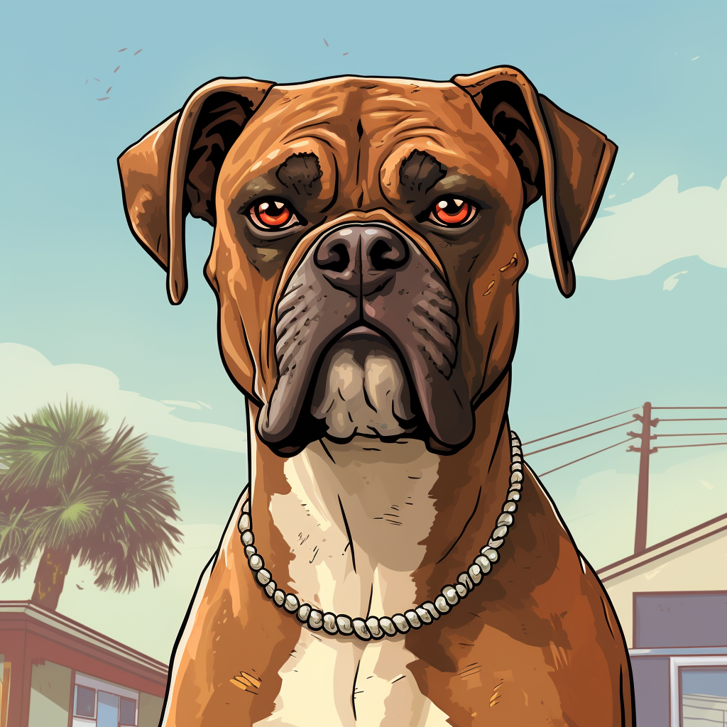 Cartoon boxer dogs with GTA V style